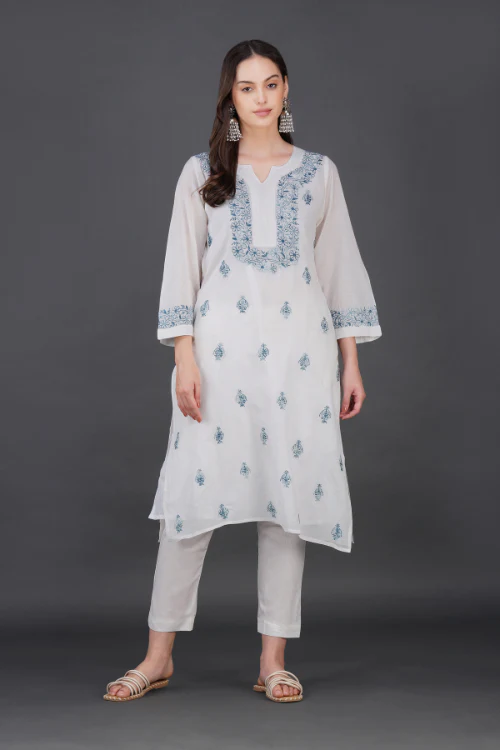 Phae Ahava White Cotton Crinkle Kurta - Image 2