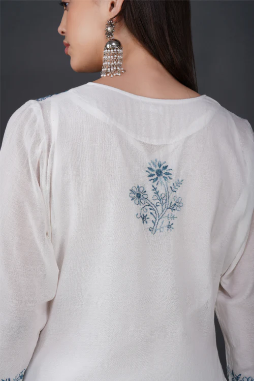 Phae Ahava White Cotton Crinkle Kurta - Image 4
