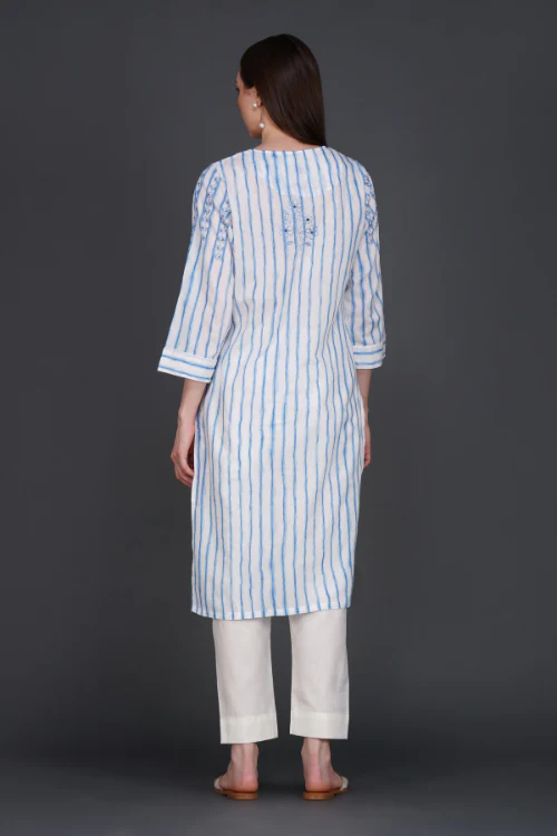 Phae Alina Kurta In Cotton Stripe - Image 4