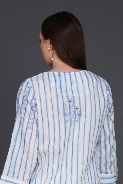 Phae Alina Kurta In Cotton Stripe - Image 6