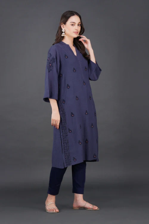 Phae Anaya Blue Grey Kurta - Image 5