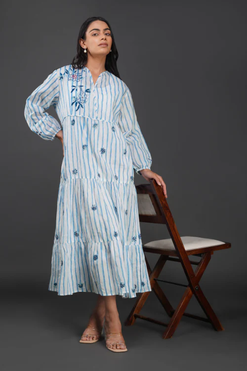 Phae Anya Dress In Cotton Mulmul - Image 4
