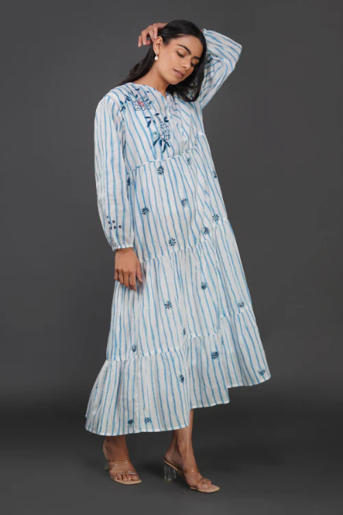 Phae Anya Dress In Cotton Mulmul - Image 6