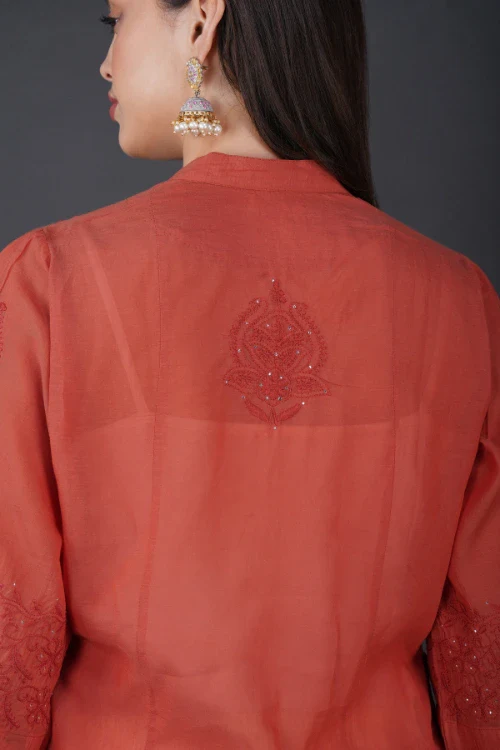 Phae Ariana Kurta In Rust Orange - Image 5