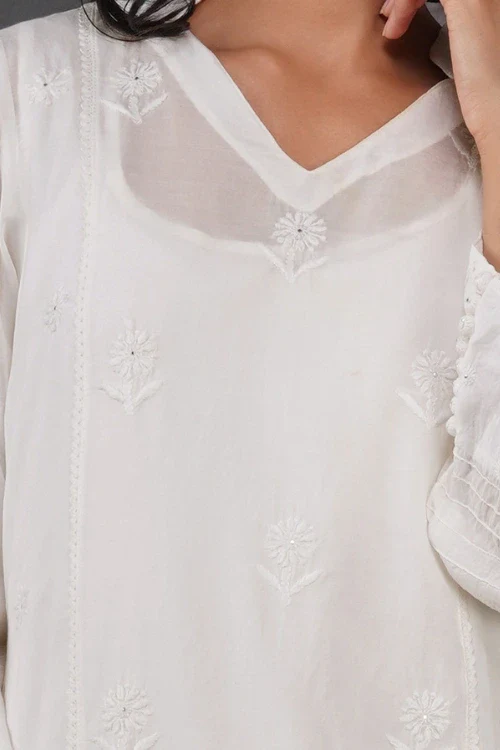 Phae Grace Pearl White Kurta - Image 7