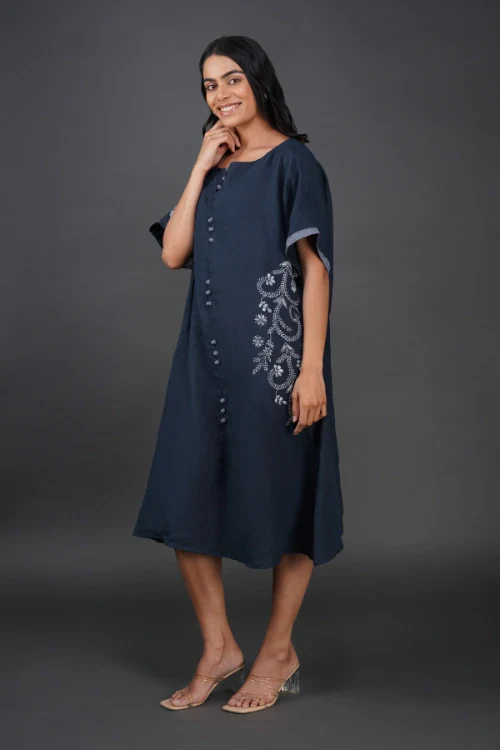 Phae Jasmine Navy Blue Kaftan - Image 3