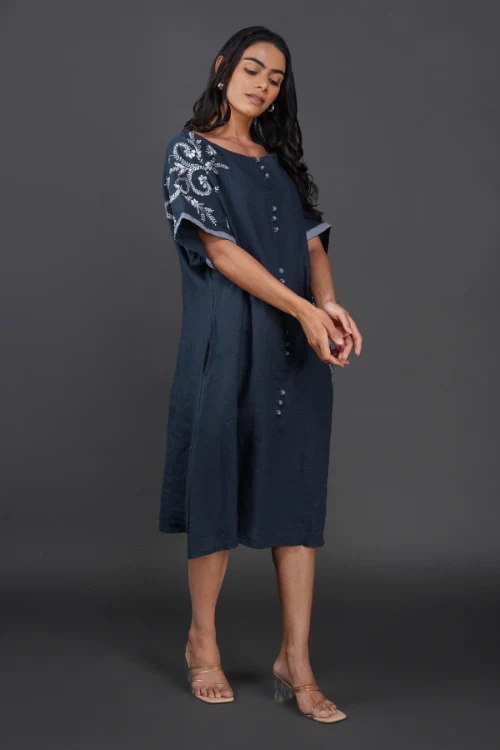 Phae Jasmine Navy Blue Kaftan - Image 5