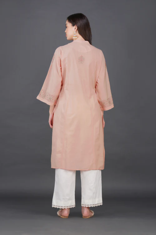 Phae Mai Cotton Crinkle Blush Kurta - Image 5