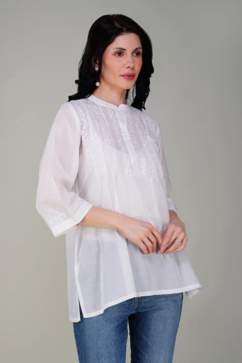 Phae Mia Top In Pearl White - Image 2