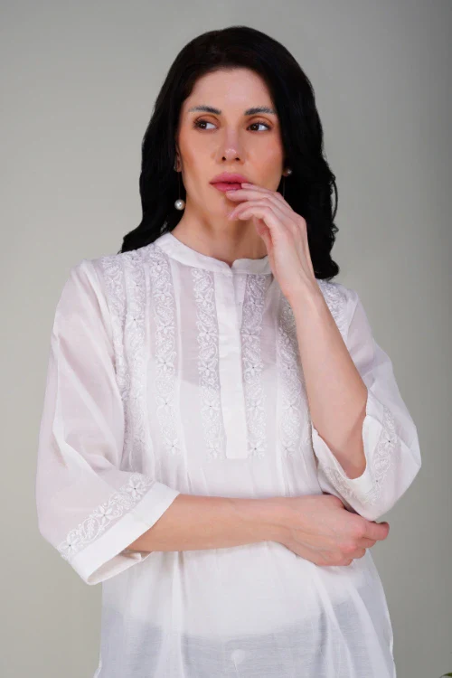Phae Mia Top In Pearl White - Image 3