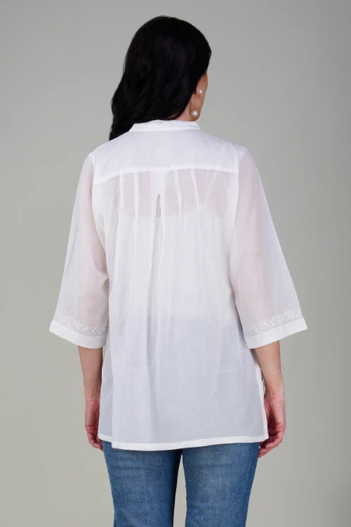 Phae Mia Top In Pearl White - Image 5
