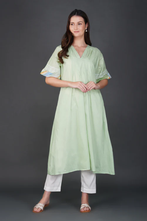 Phae Mira Kaftan Cotton With Hand Chikankari - Image 4