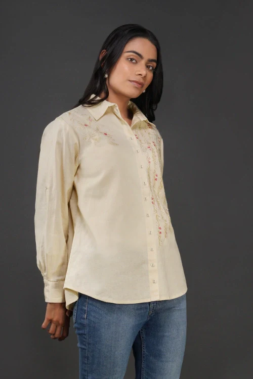 Phae Mona Cream Shirt - Image 2
