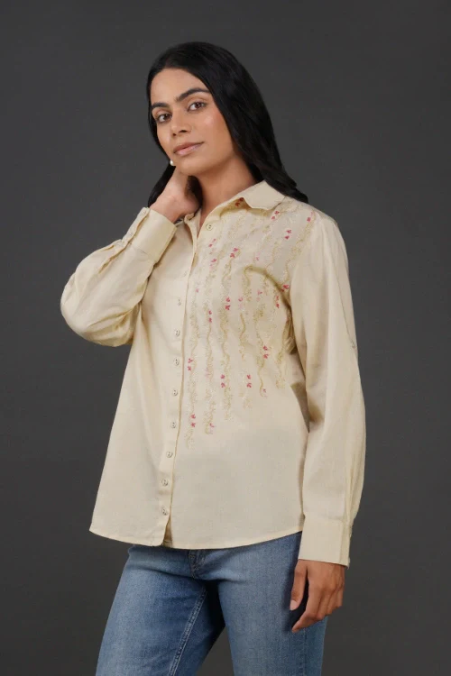 Phae Mona Cream Shirt - Image 4