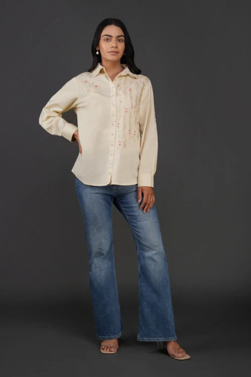 Phae Mona Cream Shirt - Image 5