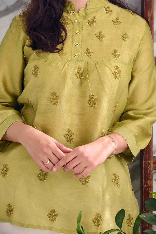 Phae Nisha Peridot Green Top - Image 3