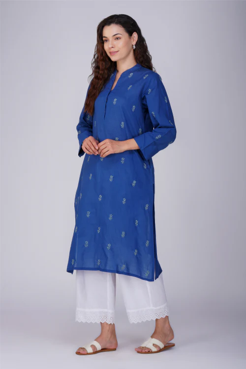 Phae Shweta Cotton Kurta With Hand Chikankari - Image 4