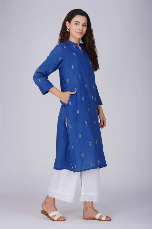 Phae Shweta Cotton Kurta With Hand Chikankari - Image 5