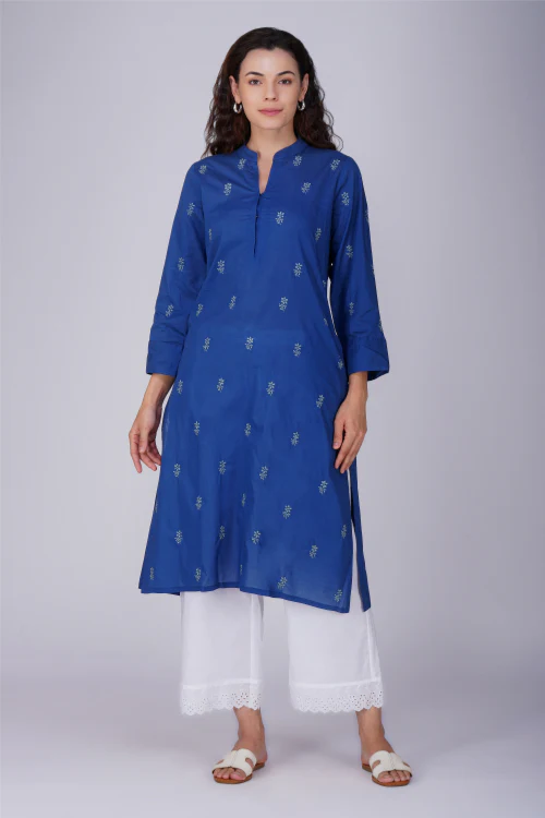 Phae Shweta Cotton Kurta With Hand Chikankari - Image 7