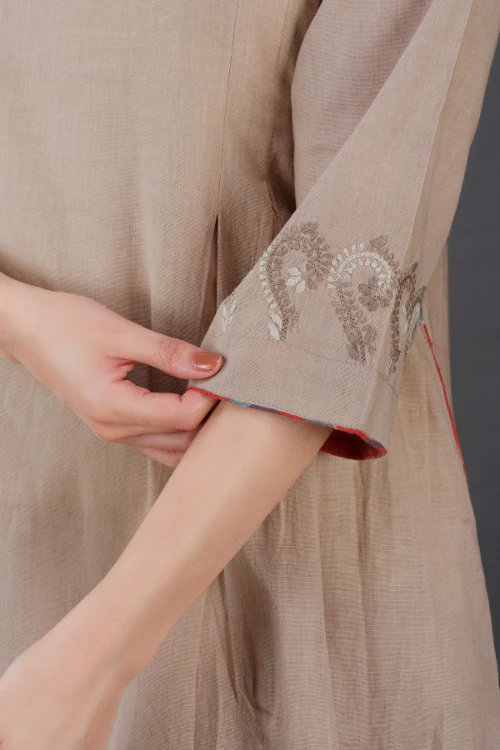 Phae Tamara Cotton Linen Beige Dress - Image 3