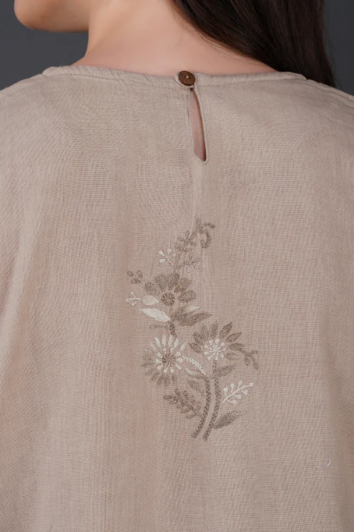 Phae Tamara Cotton Linen Beige Dress - Image 5