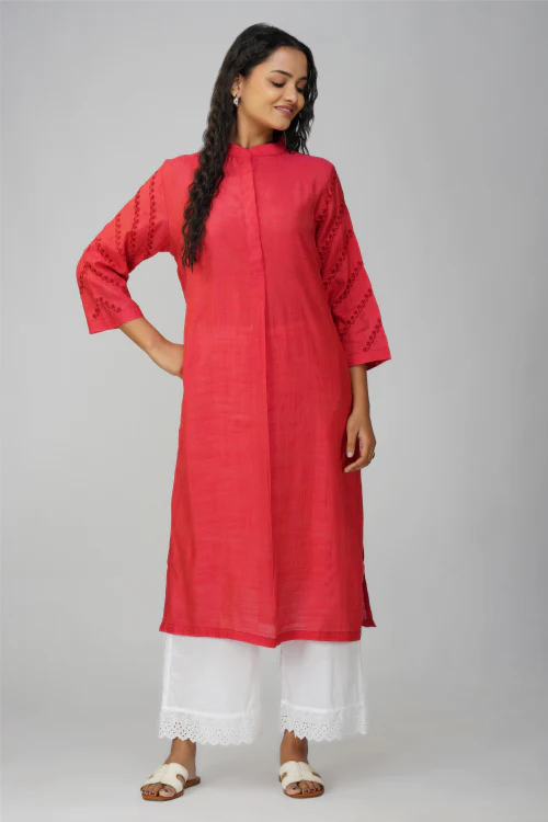 Phae Tamasi Kurta In Cotton With Hand Embroidery - Image 3
