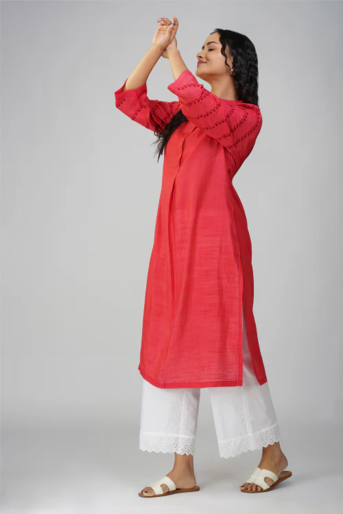 Phae Tamasi Kurta In Cotton With Hand Embroidery - Image 4