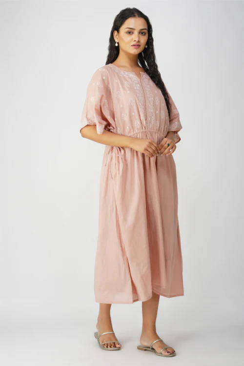 Phae Taru Kaftan In Cotton With Hand Chikankri - Image 3