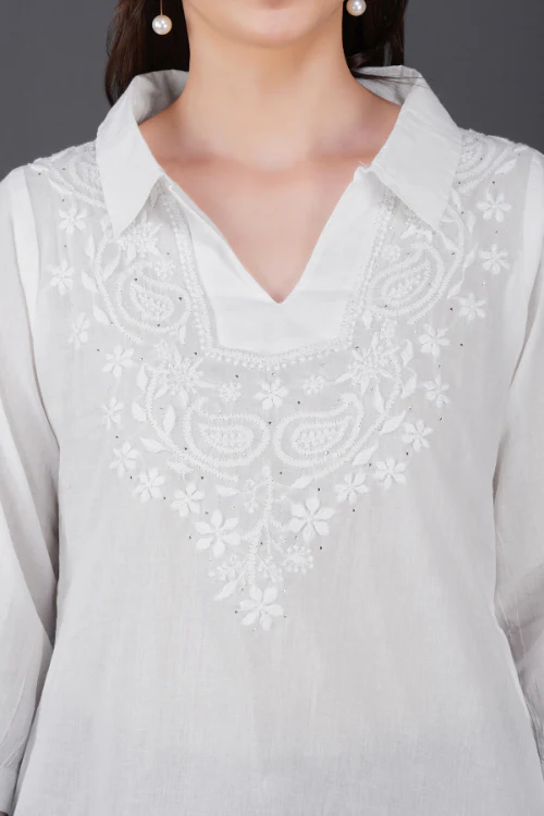 Phae Tema White Top Kashmir Gala - Image 3