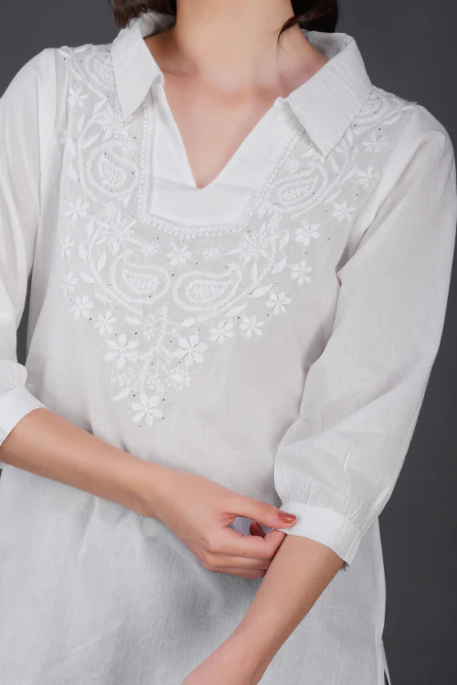 Phae Tema White Top Kashmir Gala - Image 5