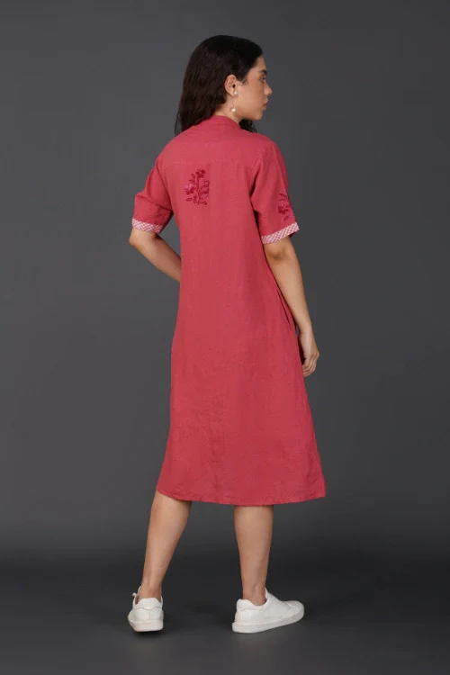 Phae Vida Coral Red Dress - Image 6