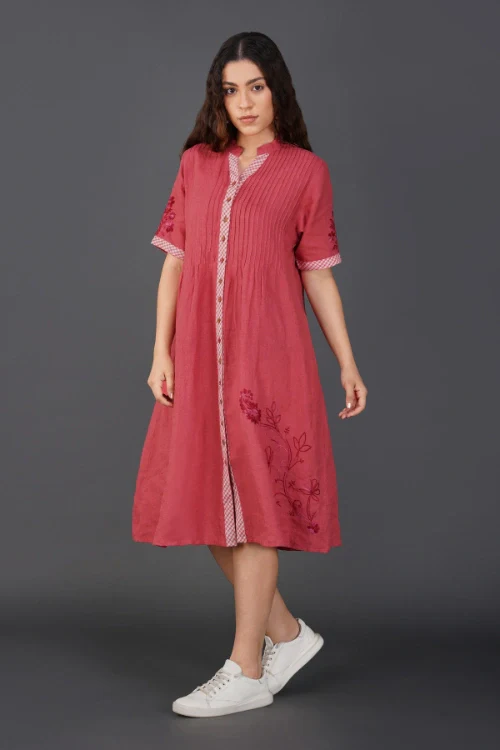 Phae Vida Coral Red Dress - Image 7