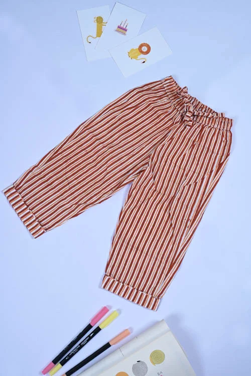 Poddar Exports Brown Stripes Kids Cotton Night Suit Set - Image 3
