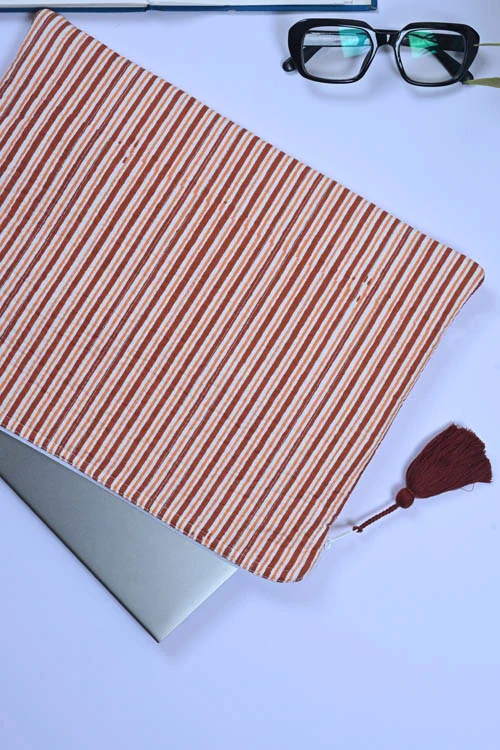 Poddar Exports Brown Stripes Laptop Sleeve - Image 2