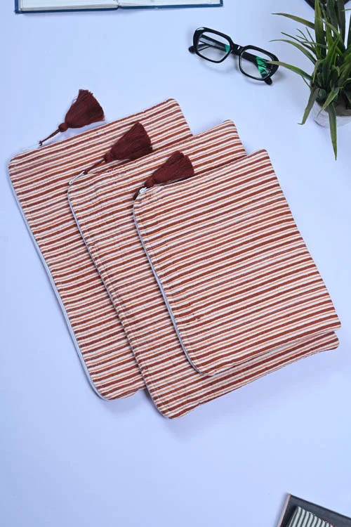 Poddar Exports Brown Stripes Laptop Sleeve - Image 6