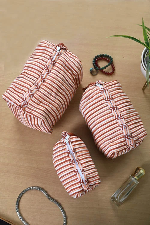 Poddar Exports Brown Stripes Multi Purpose Pouch - Image 3