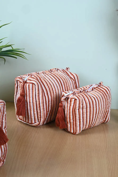 Poddar Exports Brown Stripes Multi Purpose Pouch - Image 5