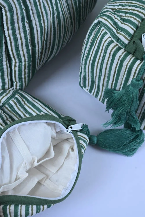 Poddar Exports Green Stripes Multi Purpose Pouch - Image 2