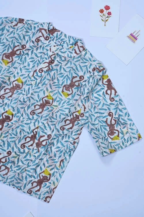 Poddar Exports Monkey Kids Cotton Hoodie Kurta Shirt - Image 2