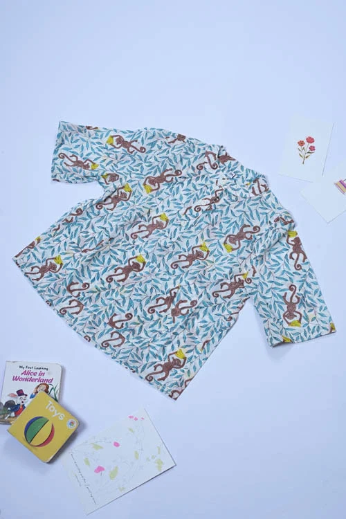 Poddar Exports Monkey Kids Cotton Hoodie Kurta Shirt - Image 4