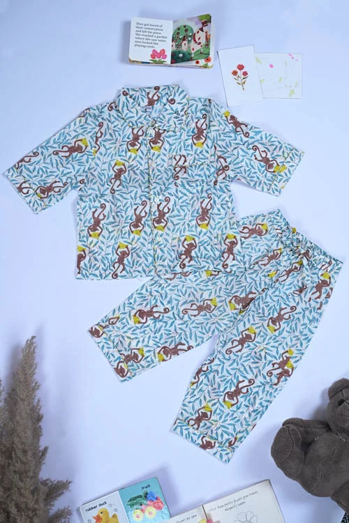 Poddar Exports Monkey Kids Cotton Night Suit Set - Image 2