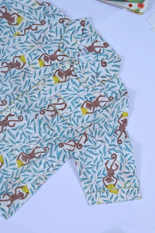 Poddar Exports Monkey Kids Cotton Night Suit Set - Image 4