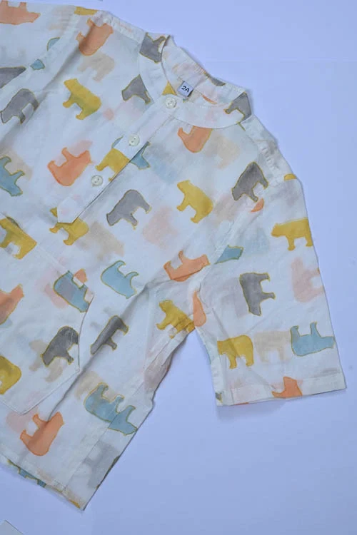 Poddar Exports Panda Kids Cotton Hoodie Kurta Shirt - Image 2