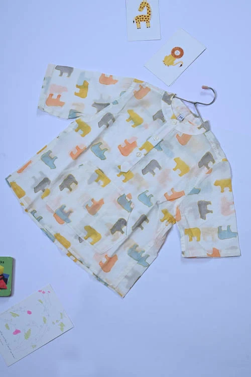 Poddar Exports Panda Kids Cotton Hoodie Kurta Shirt - Image 3