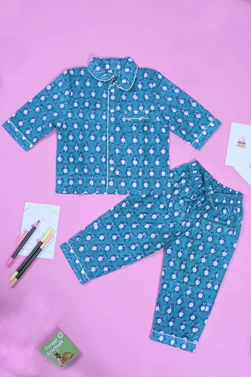 Poddar Exports Penguin Kids Cotton Night Suit Set - Image 3