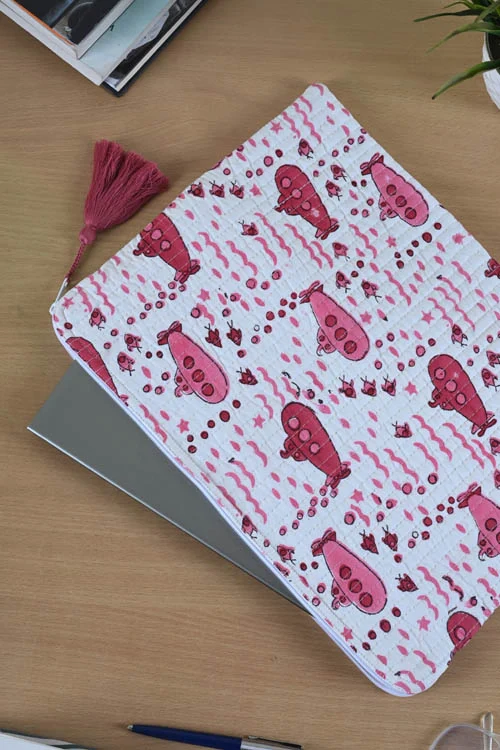 Poddar Exports Pink Submarine Laptop Sleeve