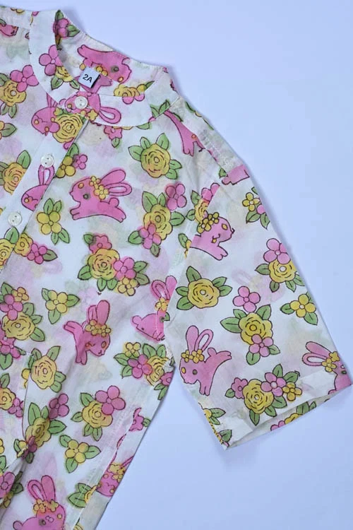 Poddar Exports Rabbit Kids Cotton Hoodie Kurta Shirt - Image 2
