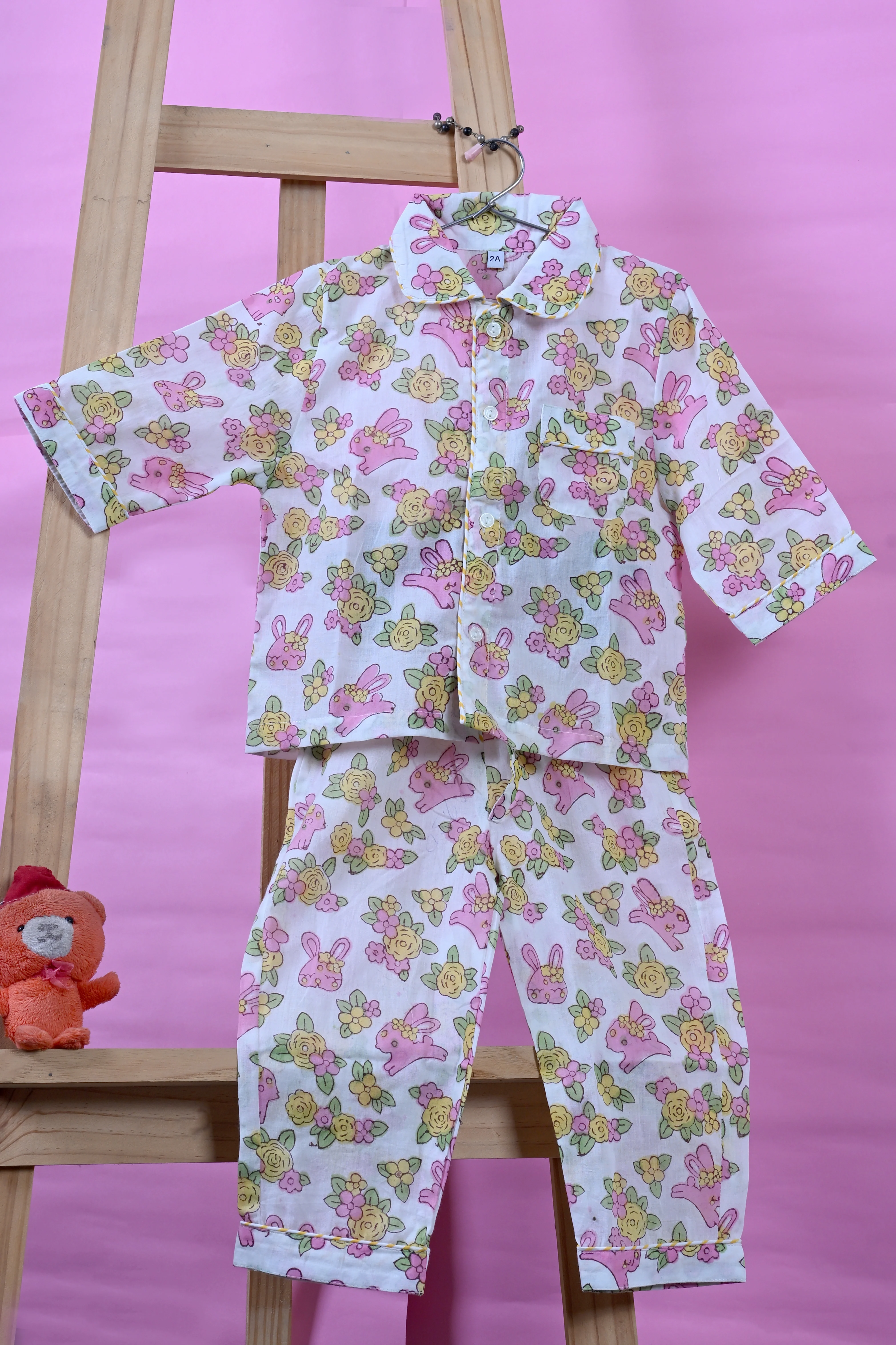 Poddar Exports Rabbit Kids Cotton Night Suit Set - Image 2