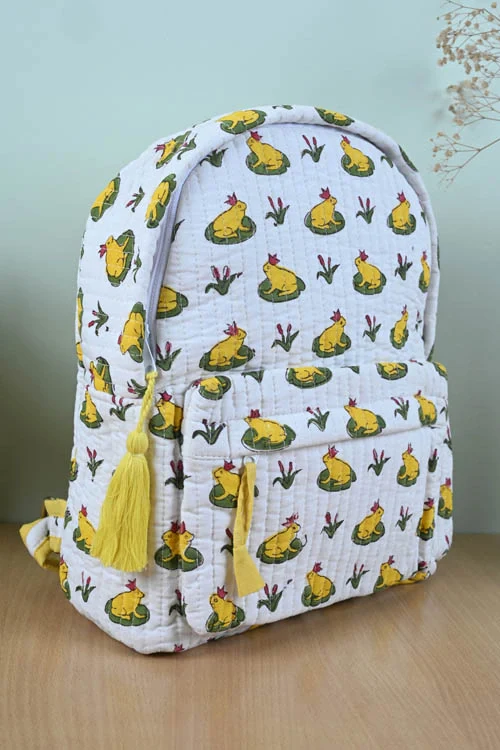Poddar Exports Yellow Frog Backpack