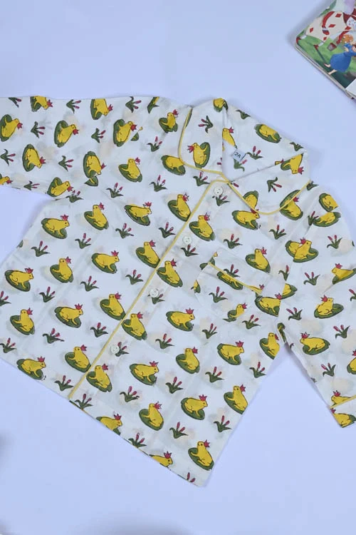 Poddar Exports Yellow Frog Kids Cotton Night Suit Set - Image 2